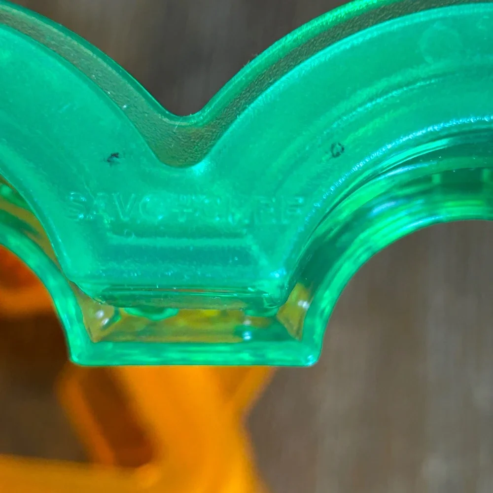 Savoychef Mouse Head Star Cookie Cutter Green Orange Plastic Sandwich Cutter lot